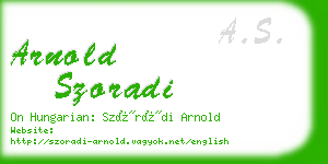 arnold szoradi business card